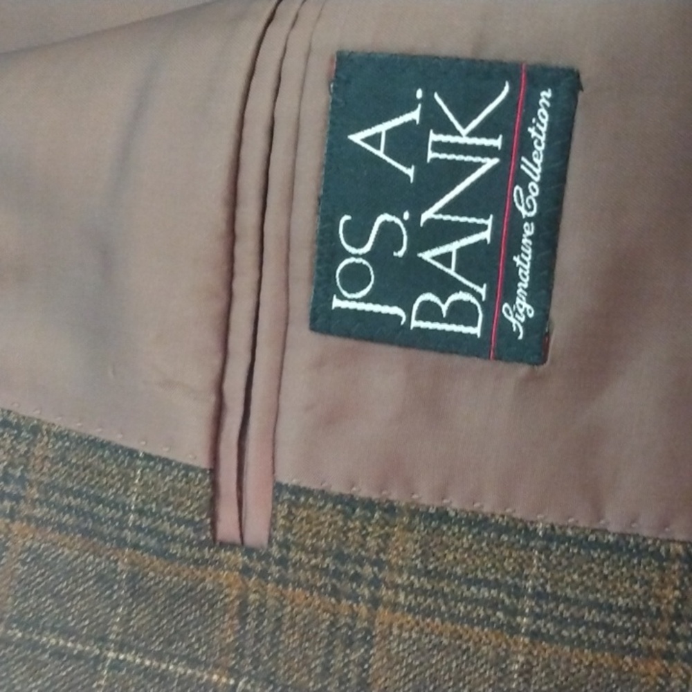 Jos. A. Bank Signature Collection Brown Wool Plaid/Glen Check Sport Jacket 42R - Picture 8 of 14